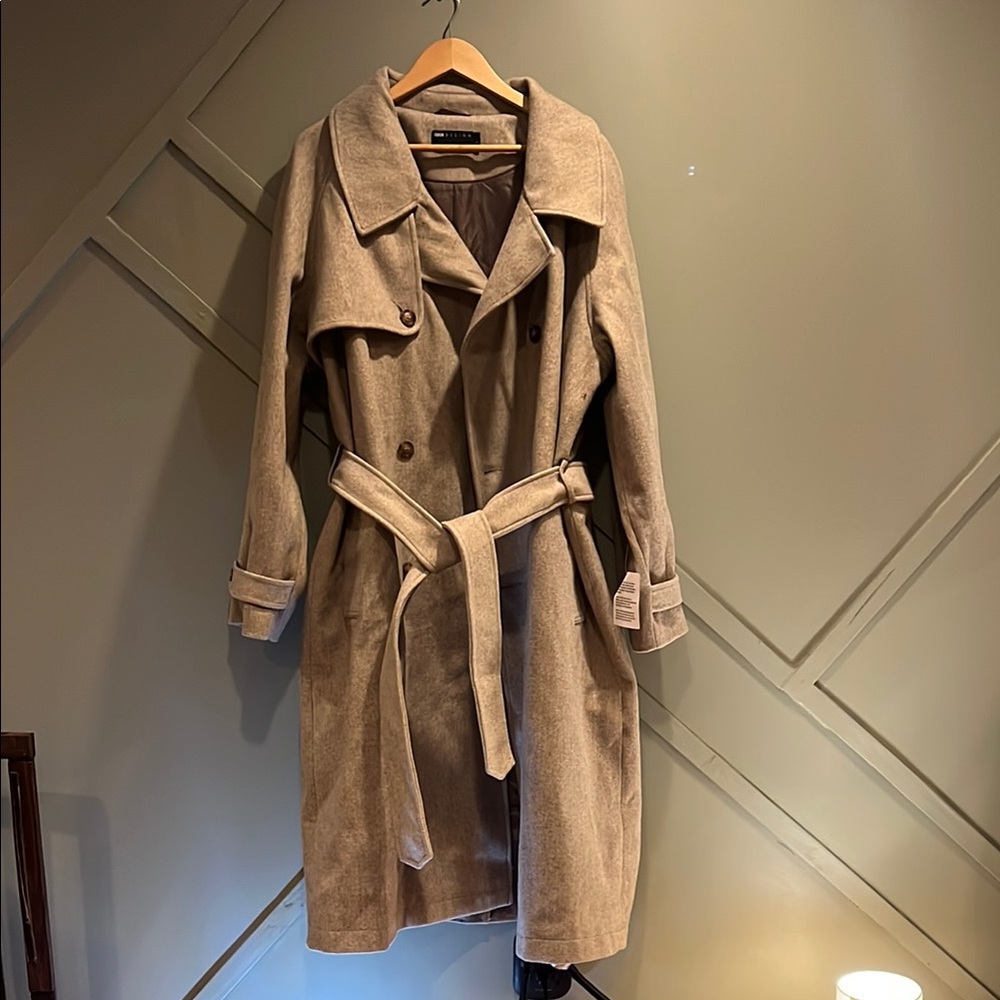 ASOS Cream Trench Coat with Belted Waist